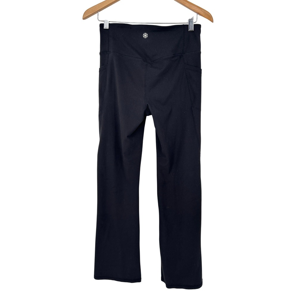 Gaiam Black High Waisted Straight Leg Flare Yoga Pants with Pockets Size M
